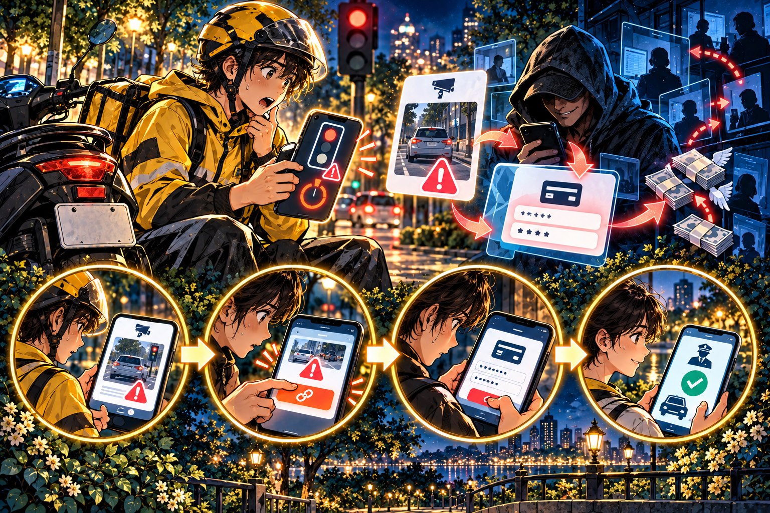 假罰單：急迫繳款連結先停一下. 交通罰單通知也可能被仿冒，付款連結把人帶到竊取卡片資料的頁面。